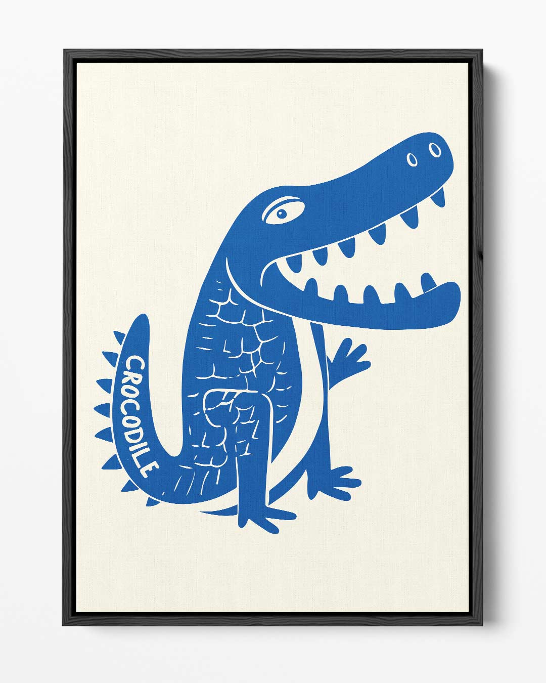 Speelse Blauwe Krokodil Illustratie – portret kunstwerk als wanddecoratie