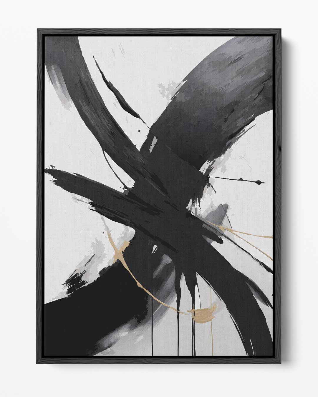 Dynamisch Zwart-Wit Abstract – portret kunstwerk als wanddecoratie