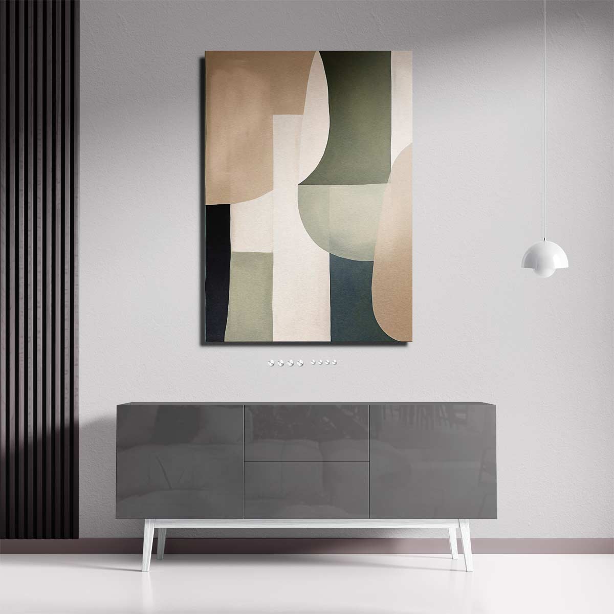 Abstracte Harmonie in Aardetinten – portret kunstwerk als wanddecoratie, afbeelding 18