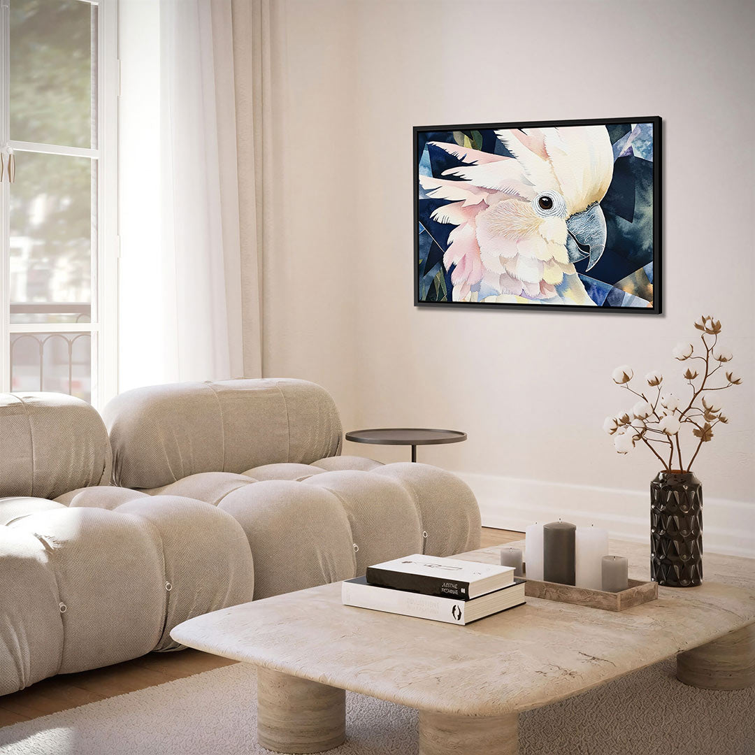 Vogelportret met geometrie – Dieren kunstwerk – alternatieve weergave van het kunstwerk