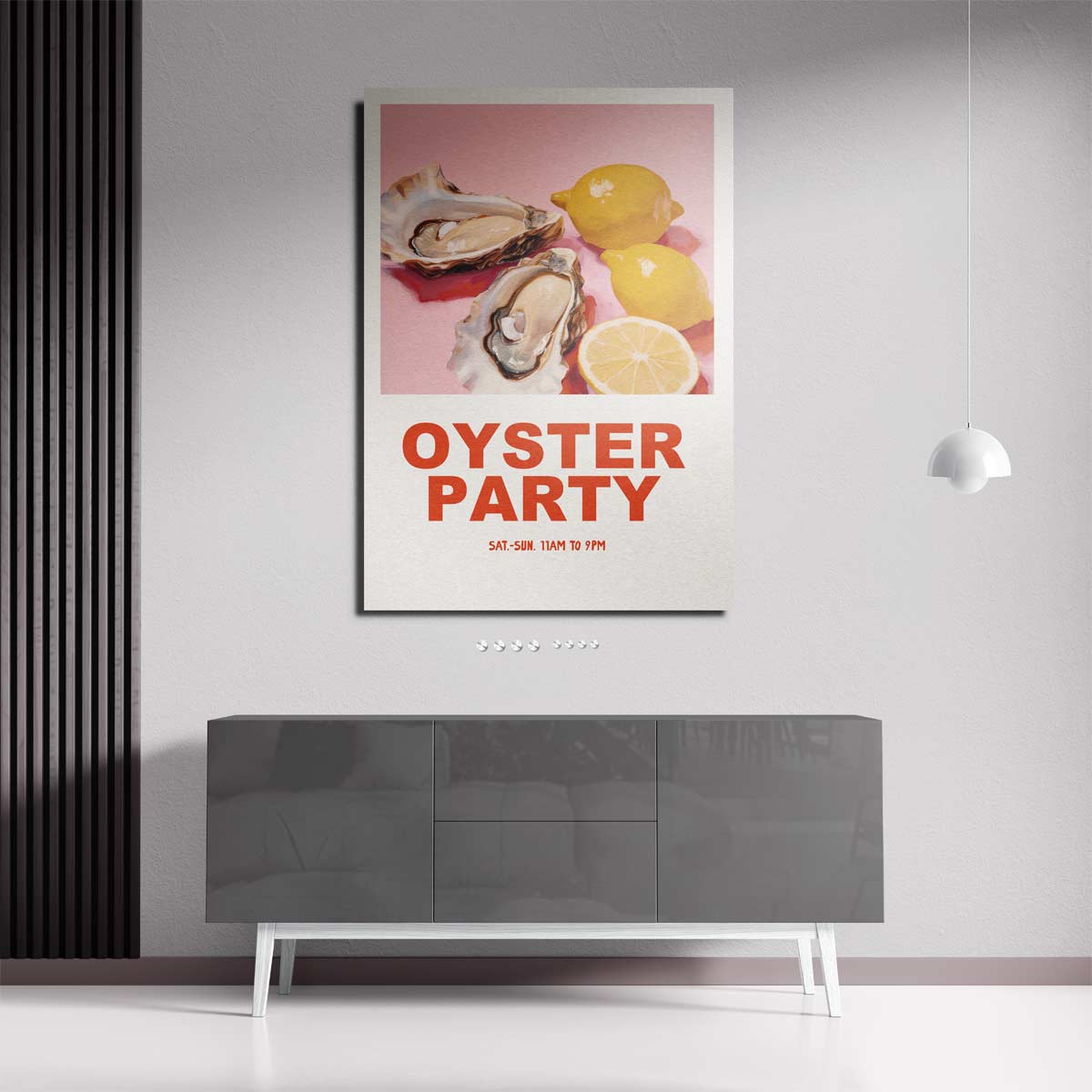 Oesterfeest Poster – staande wandkunst voor woonkamer of interieur