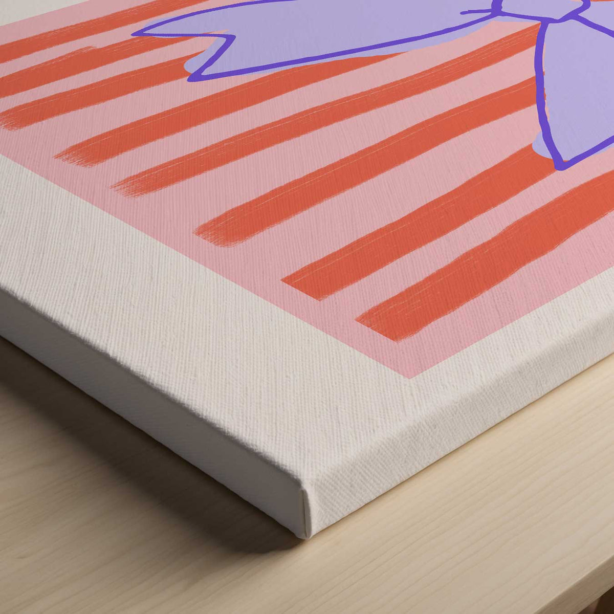 Vrolijke Strik met Strepen – canvas kunstwerk als wanddecoratie