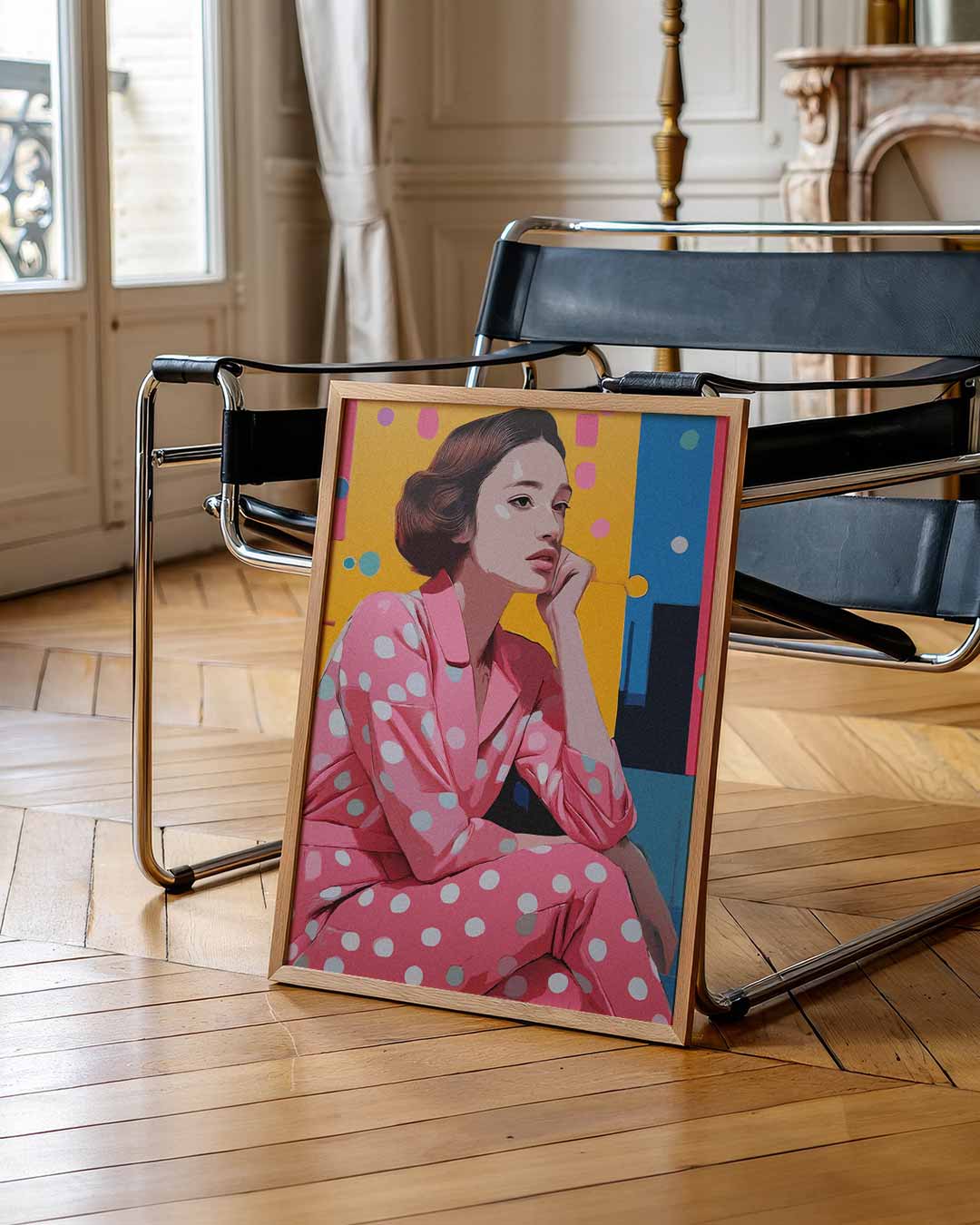Stijlvolle Retro Vrouw Portret – urban poster in staand formaat