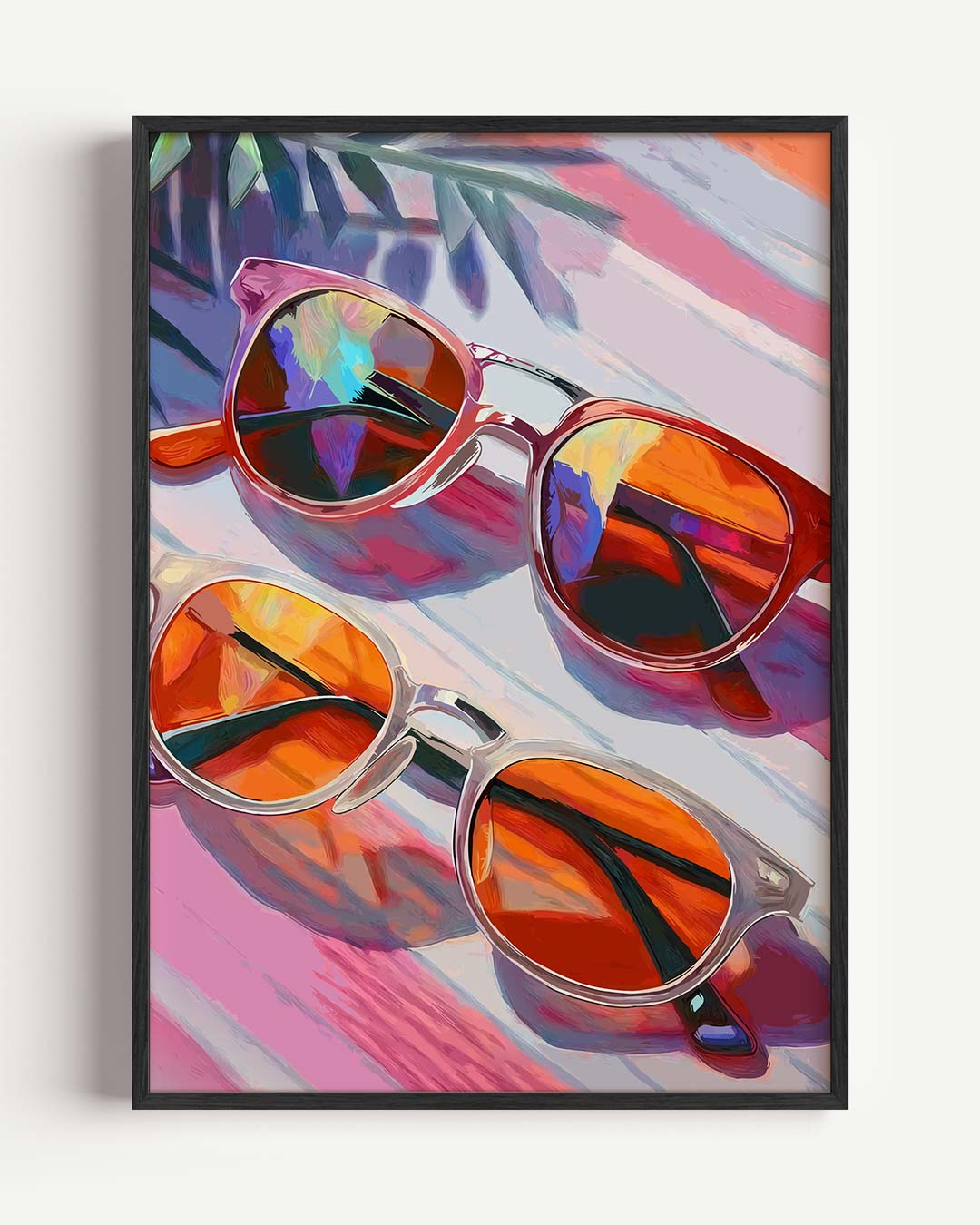 Zomerse Zonnebrillen Kunstposter – zomer portret poster als wanddecoratie