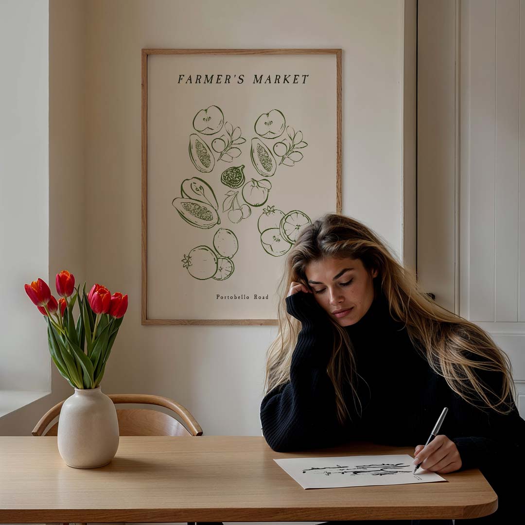 Farmer's Market – culinaire wandkunst als portret poster