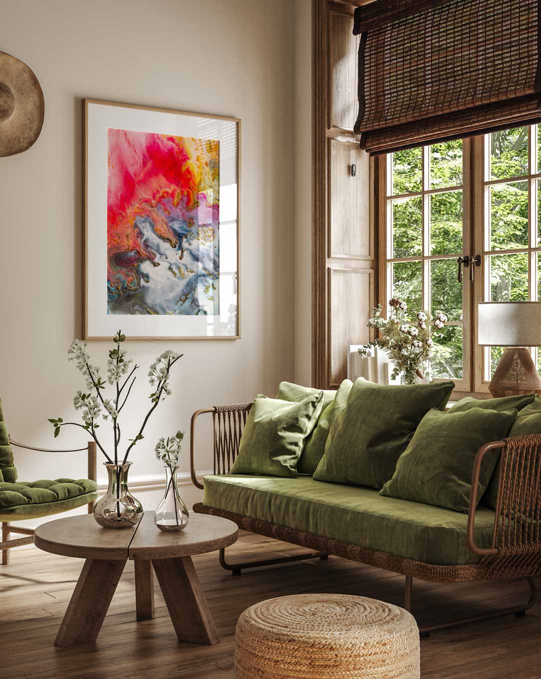 Kleurenexplosie Canvas Art – staande muurposter met Popart uitstraling