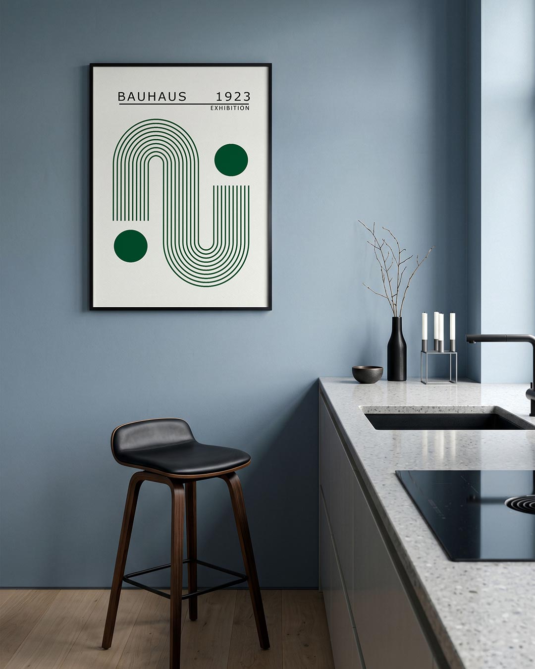 – geometrische Bauhaus poster in staand formaat