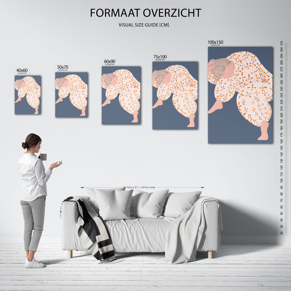 Dynamische vormen – staande wanddecoratie van WallArtistic