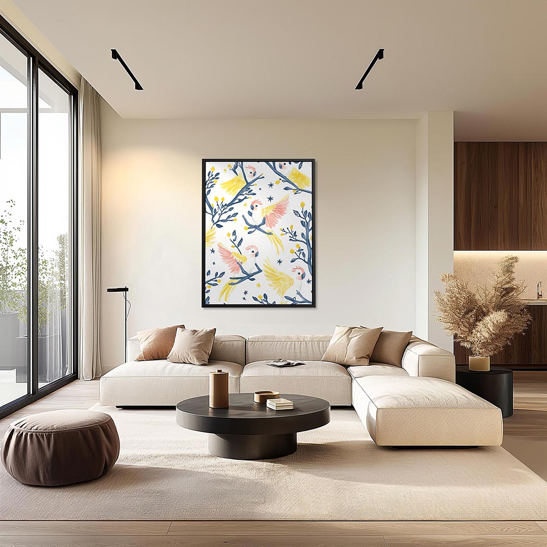 Vrolijke vogels – staand wanddecoratie kunstwerk