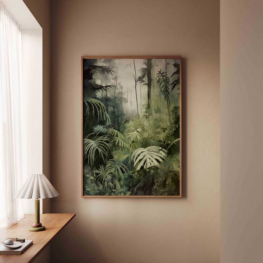Weelderige jungle – staande jungle wanddecoratie van WallArtistic