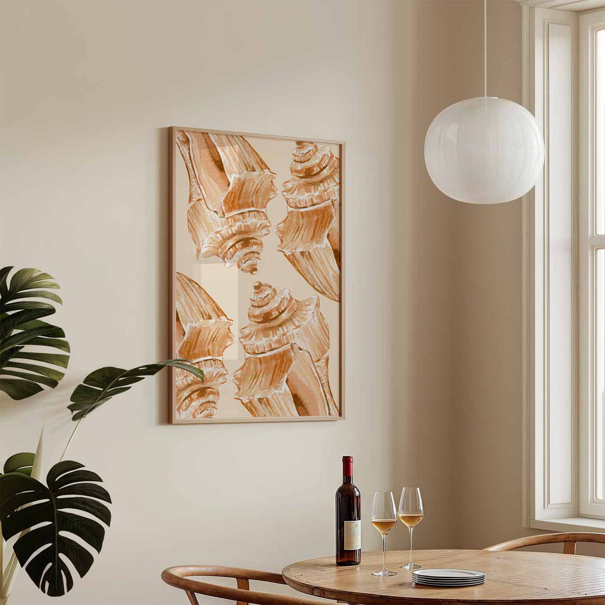 Oranje Schelpen – zeedieren poster in staand formaat