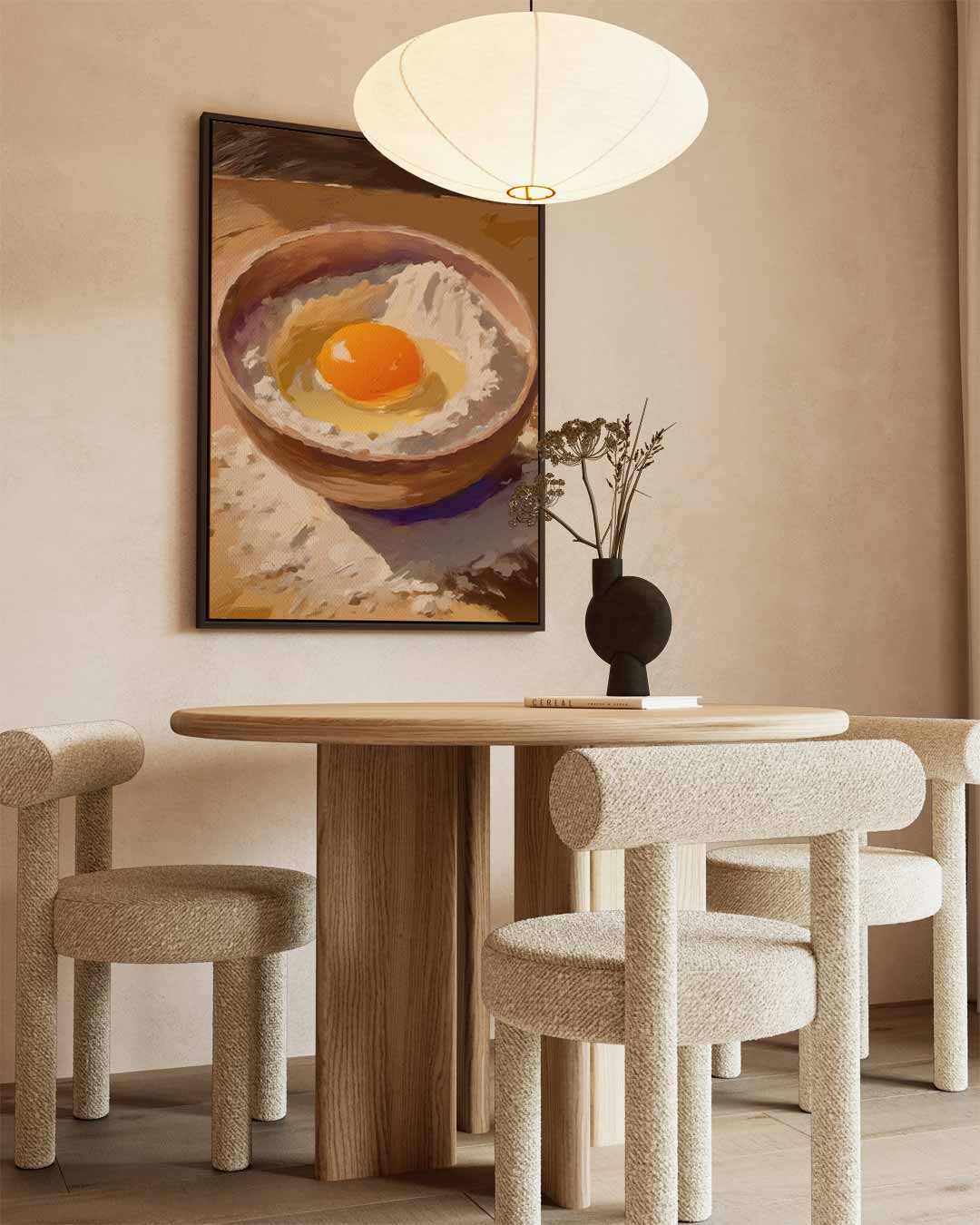 Aardse Keuken Sfeer – canvas wanddecoratie in portret formaat