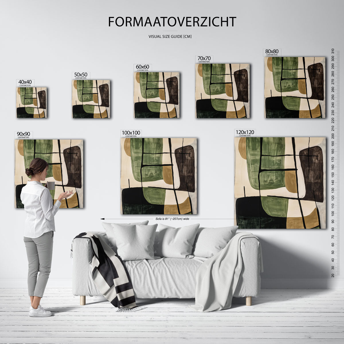 Abstracte vormen – vierkante muurposter voor een modern interieur