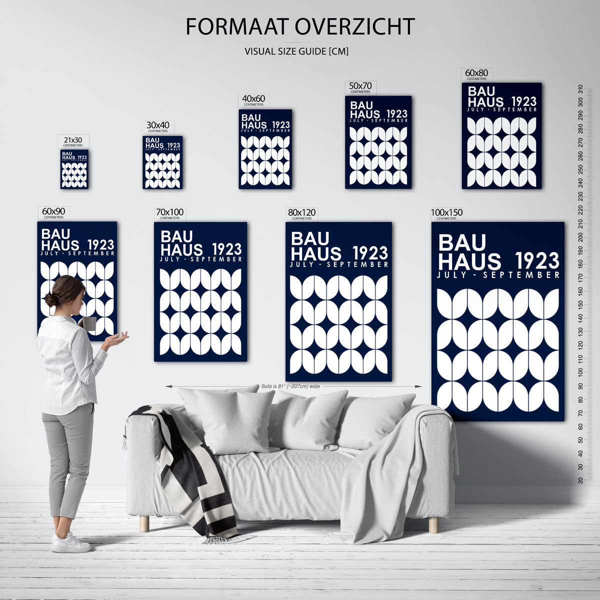 Vormritme en kleur – geometrische poster in Bauhaus-stijl van WallArtistic
