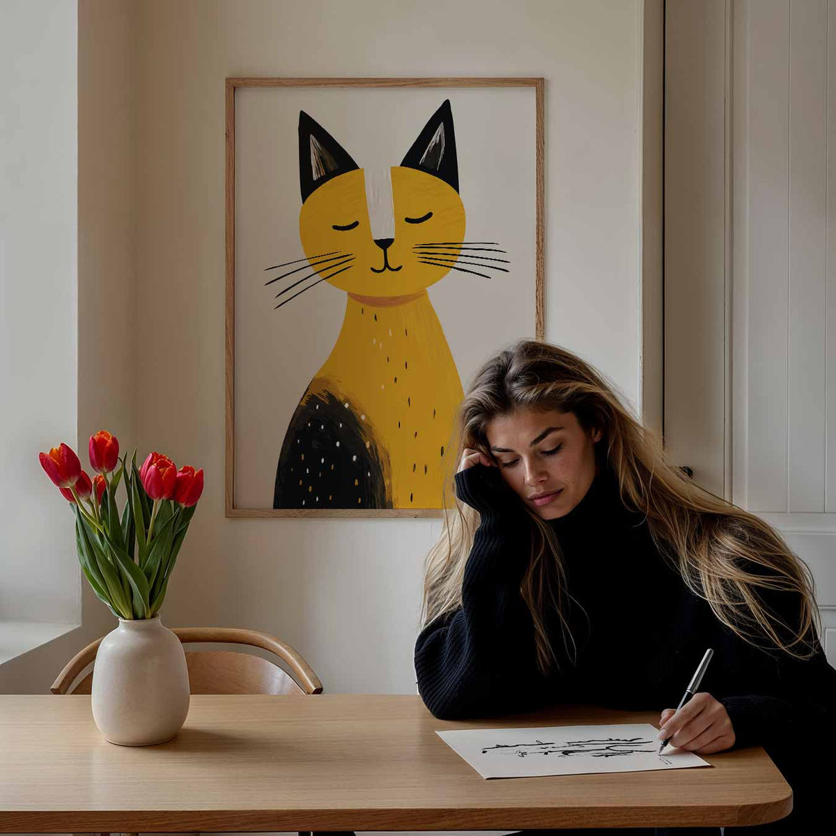 Vrolijke Kattenposter – staande muurposter voor de kinderkamer