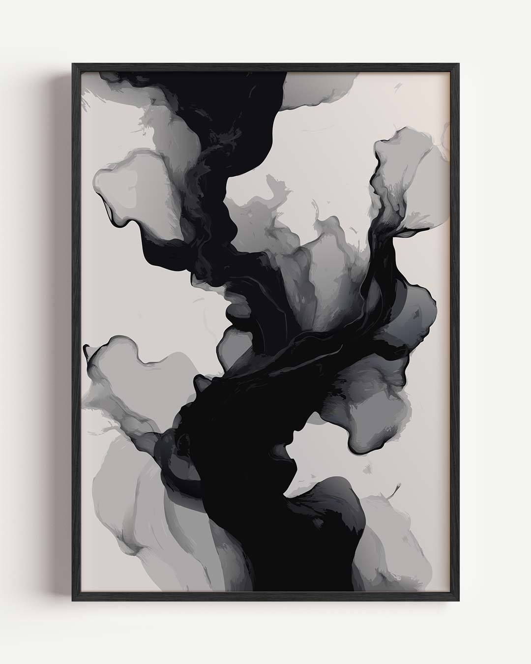 Mystieke Abstracte Grijstinten – kleurrijke abstracte portret poster als wanddecoratie