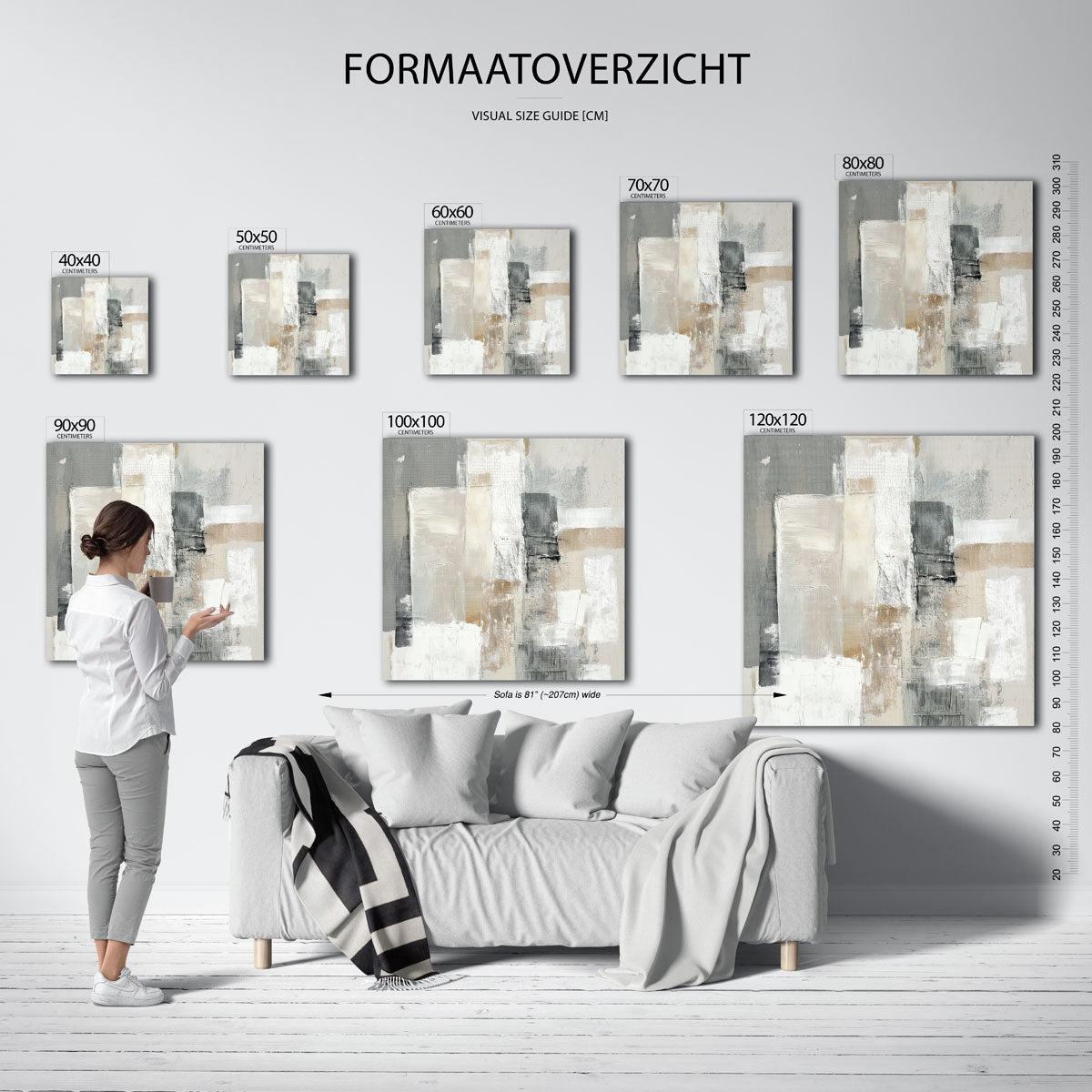 Abstracte vormen – vierkante muurposter met abstracte vormen