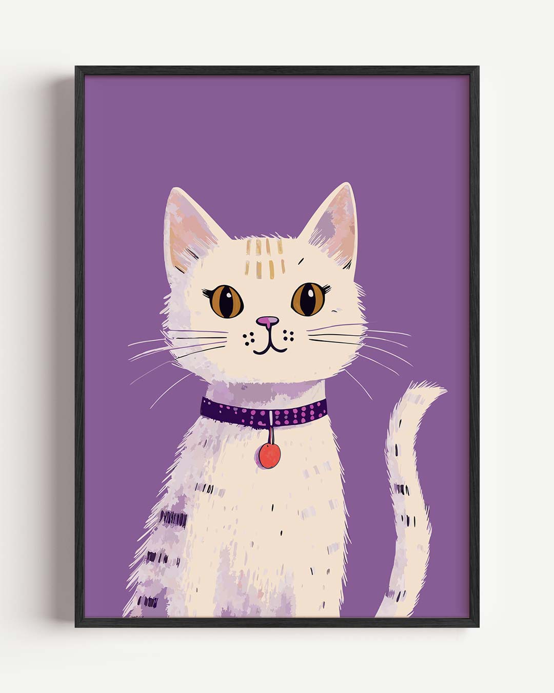 Schattige Kattenvriend – kids portret poster als wanddecoratie