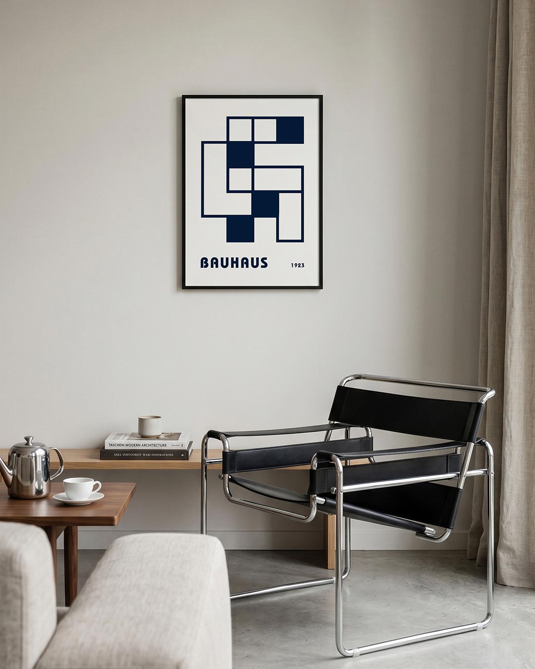 Vormen en lijnen – geometrische Bauhaus poster in staand formaat