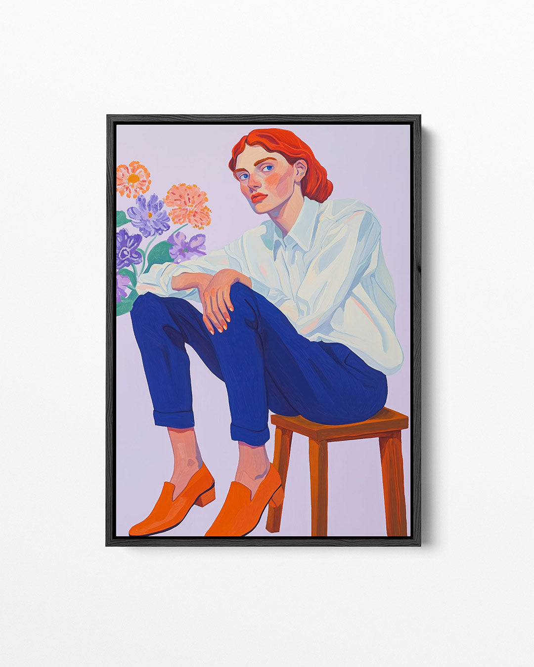 Vrouwelijke portret illustratie – staand wanddecoratie kunstwerk