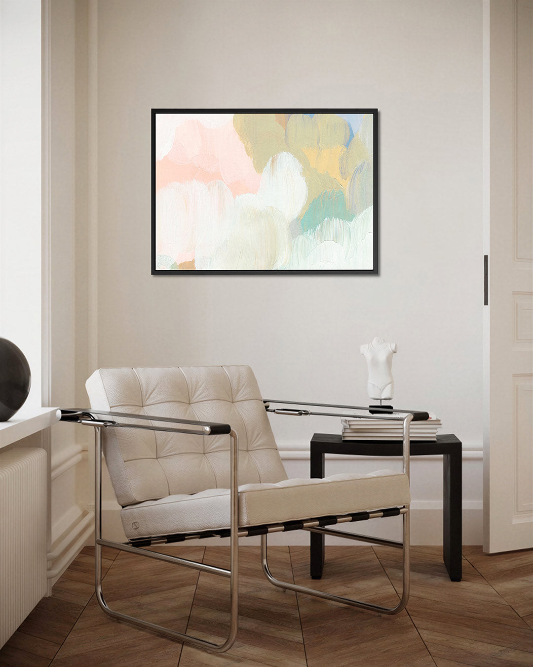 Zachte kleuren compositie – Ronde – kunstwerk op canvas, dibond of plexiglas