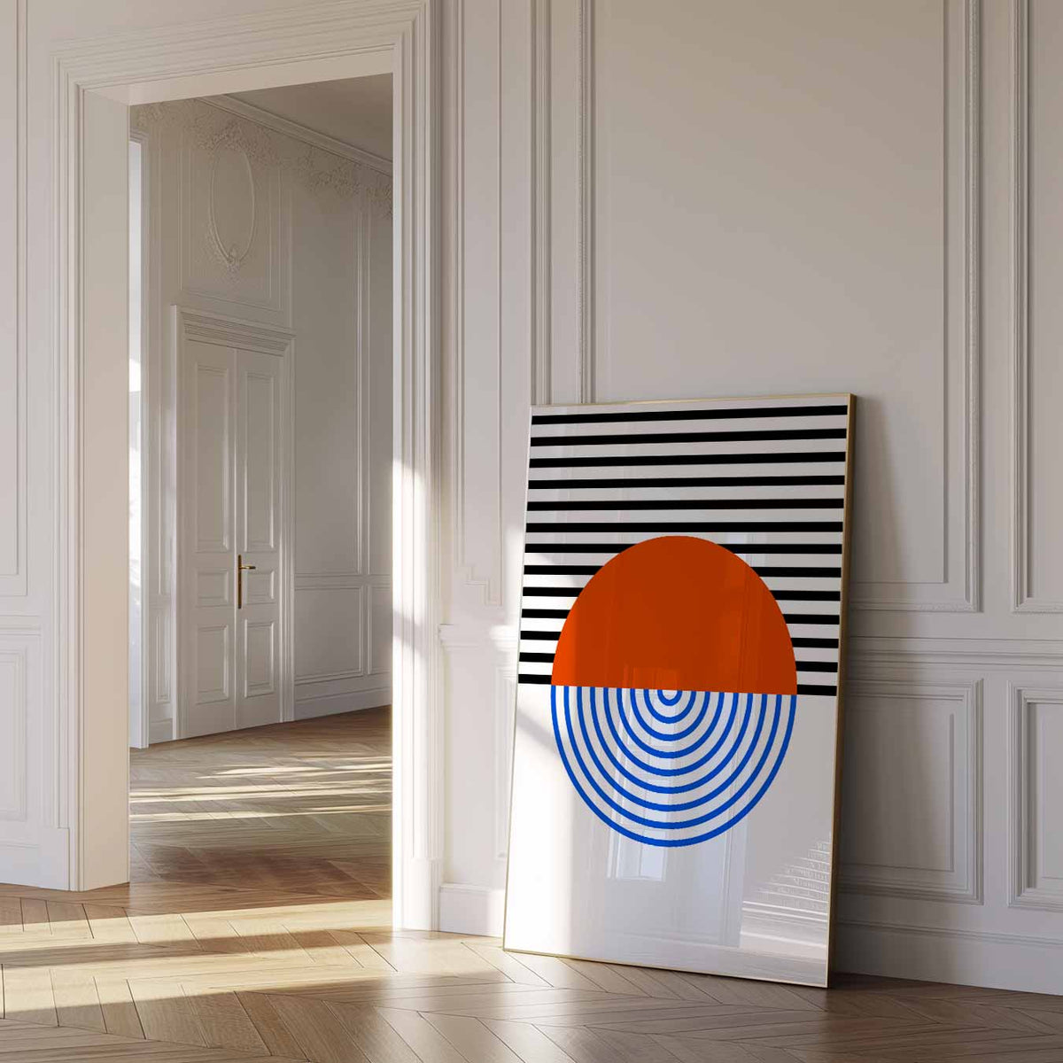 Retro Chique Geometrie – dierenposter als moderne staande wanddecoratie