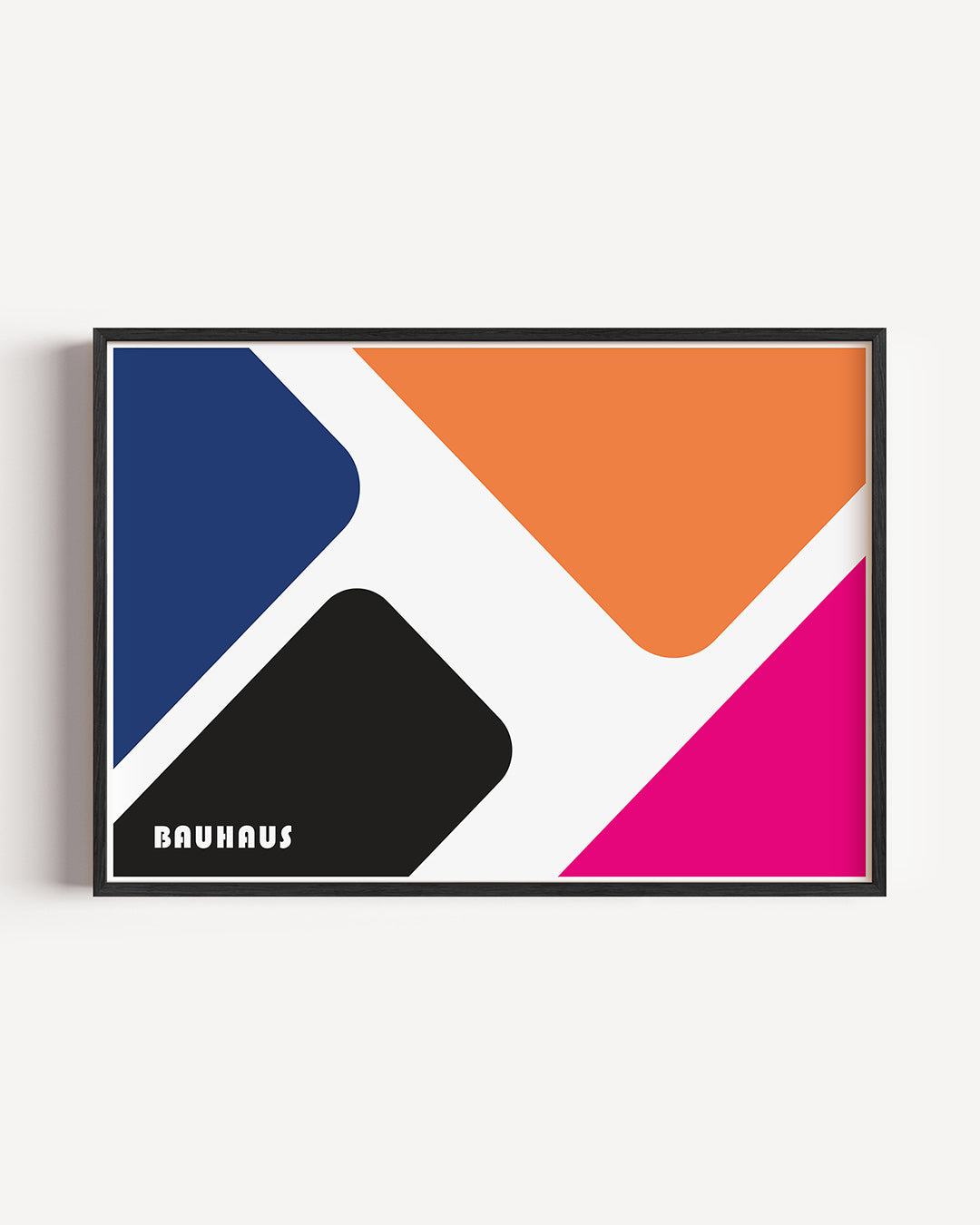 Vorm en kleurvlakken – liggende Bauhaus poster als wanddecoratie