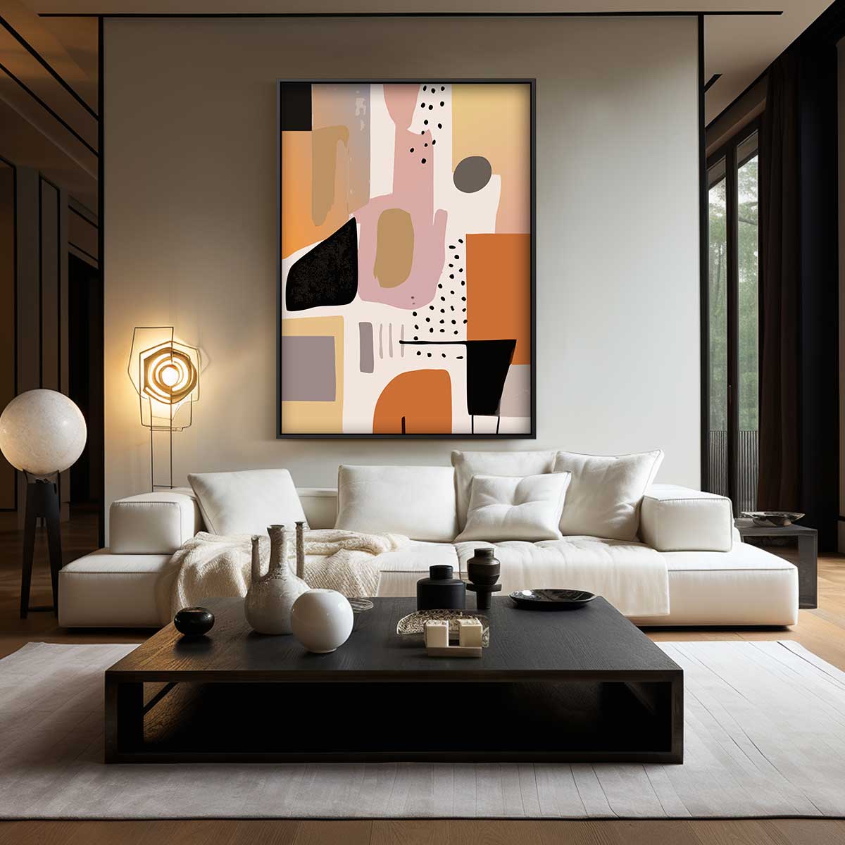 Abstracte Bruine Harmonie – modern portret kunstwerk van WallArtistic