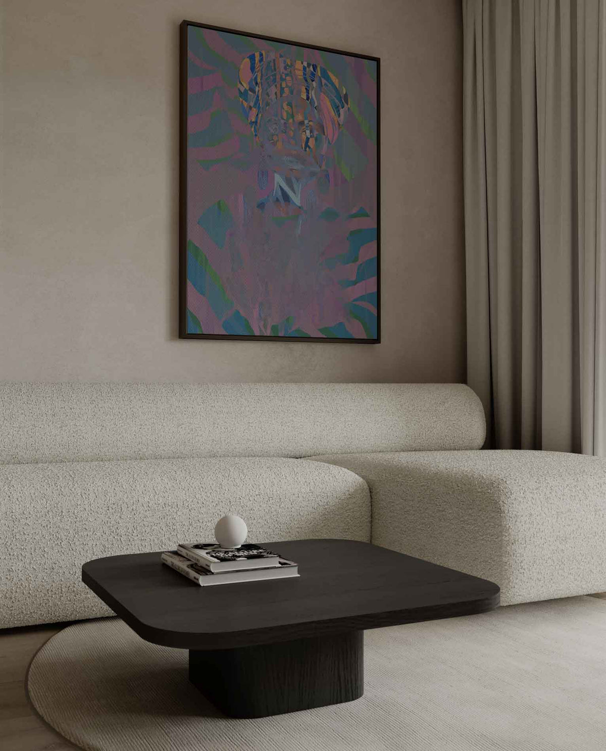 Kleurrijke Harmonie: Mystieke Portret – canvas wanddecoratie in portret formaat