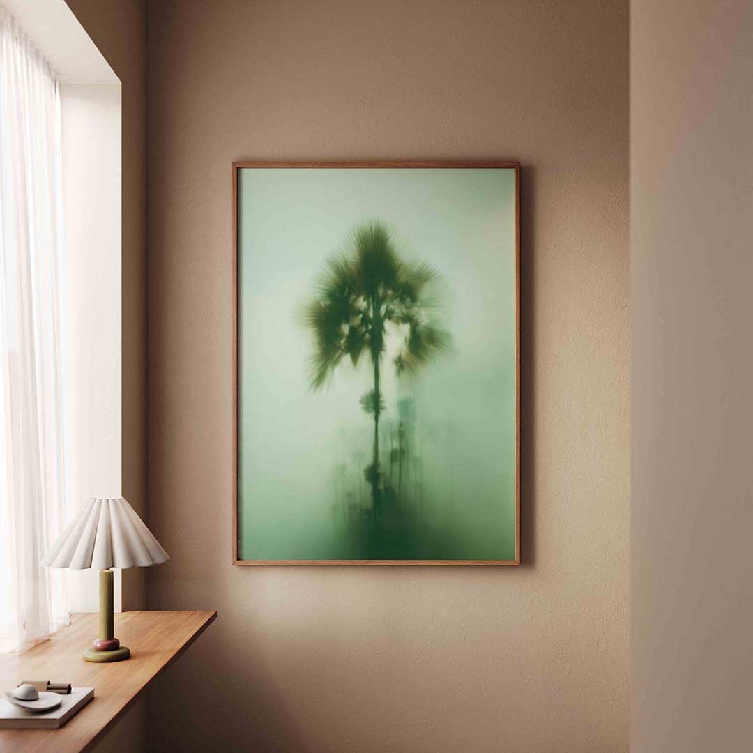 Palmbomen in mist – staande jungle wanddecoratie van WallArtistic
