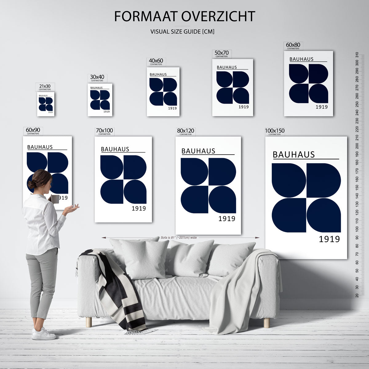 Vorm en balans – geometrische poster in Bauhaus-stijl van WallArtistic