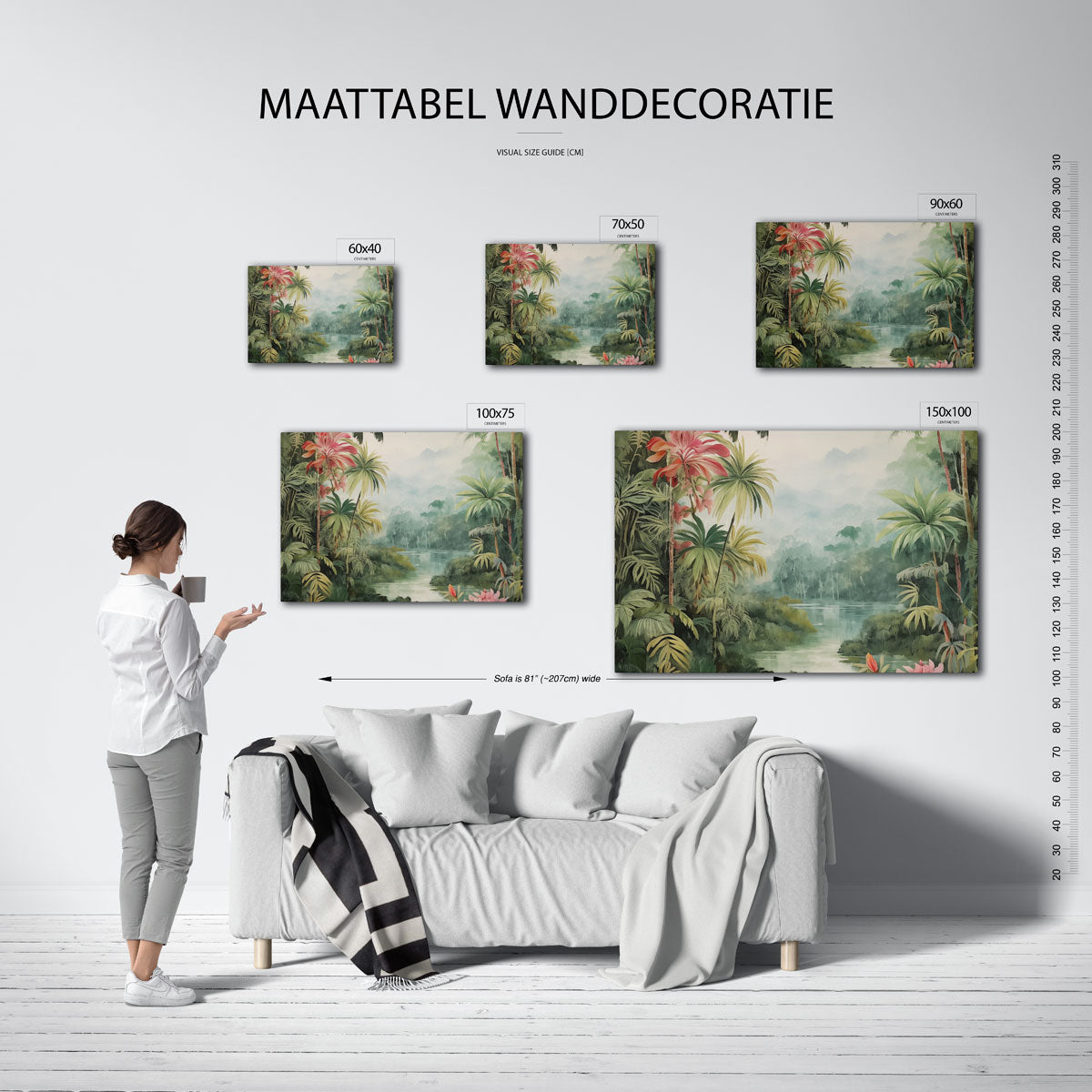 Tropisch landschap – kunstwerk op canvas, dibond of plexiglas