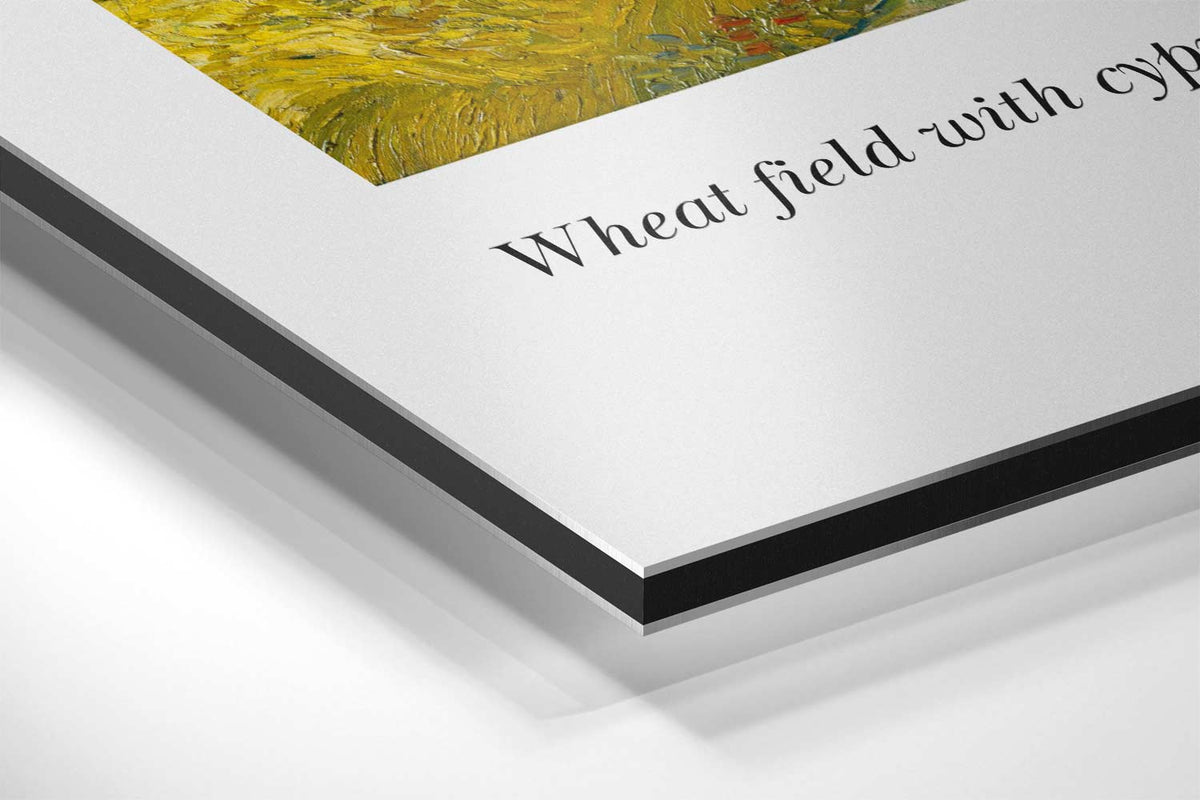 Landschap met Cypresbomen – plexiglas wanddecoratie in portret formaat