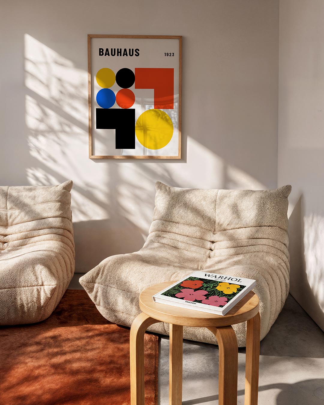 Vormen en vlakkenspel – geometrische Bauhaus poster in staand formaat