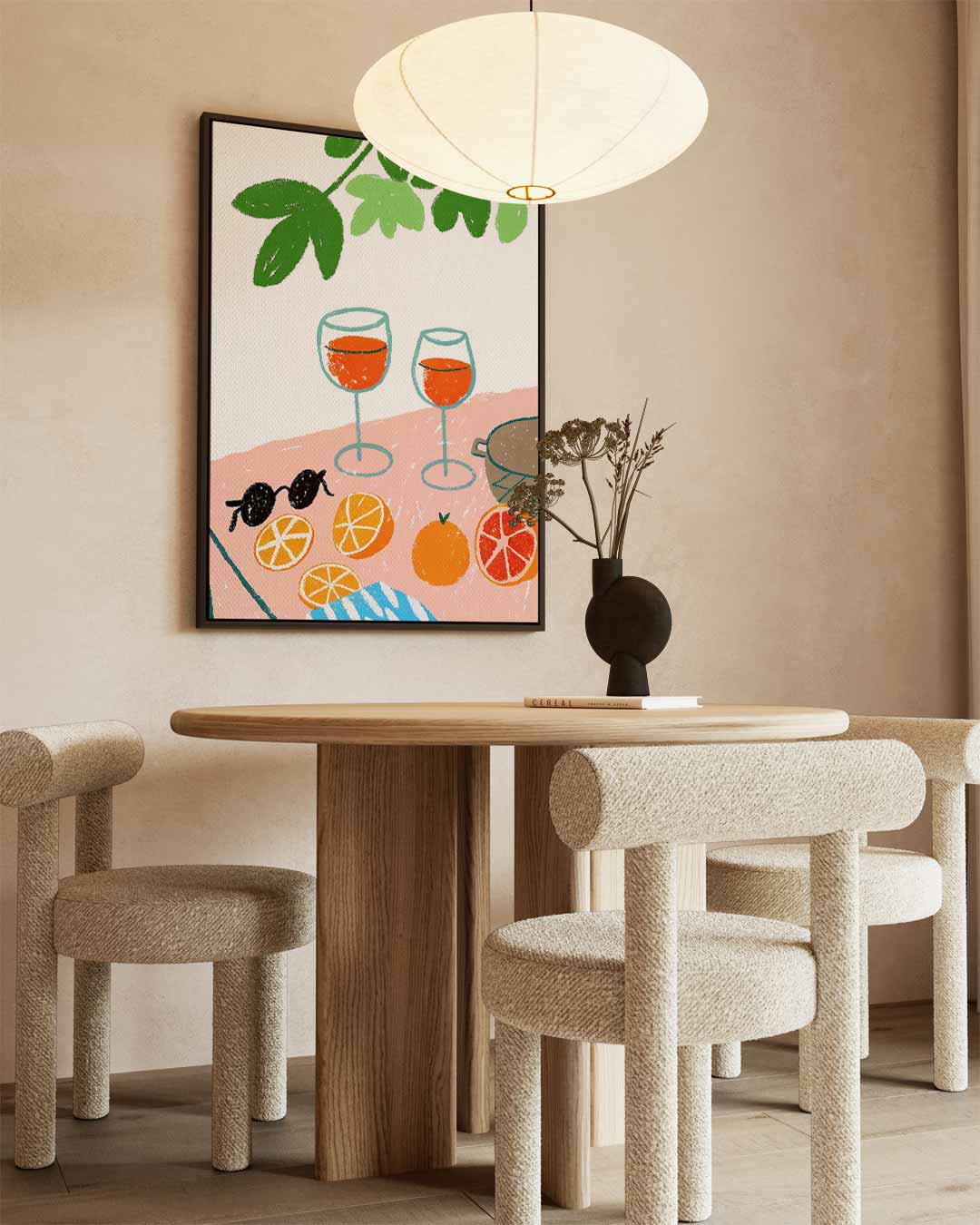Zonnig Terras Moment – canvas wanddecoratie in portret formaat