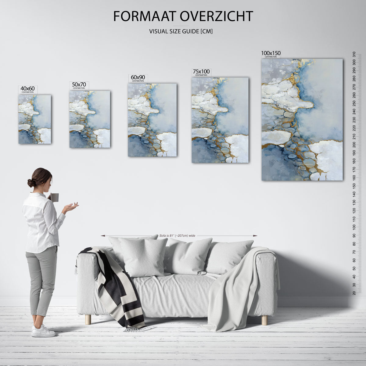 Organische vormen – staand wanddecoratie kunstwerk