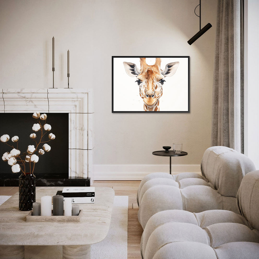 Giraffe portret – liggende wanddecoratie
