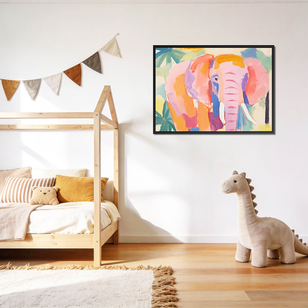 Kleurrijke olifant – op canvas, dibond of plexiglas