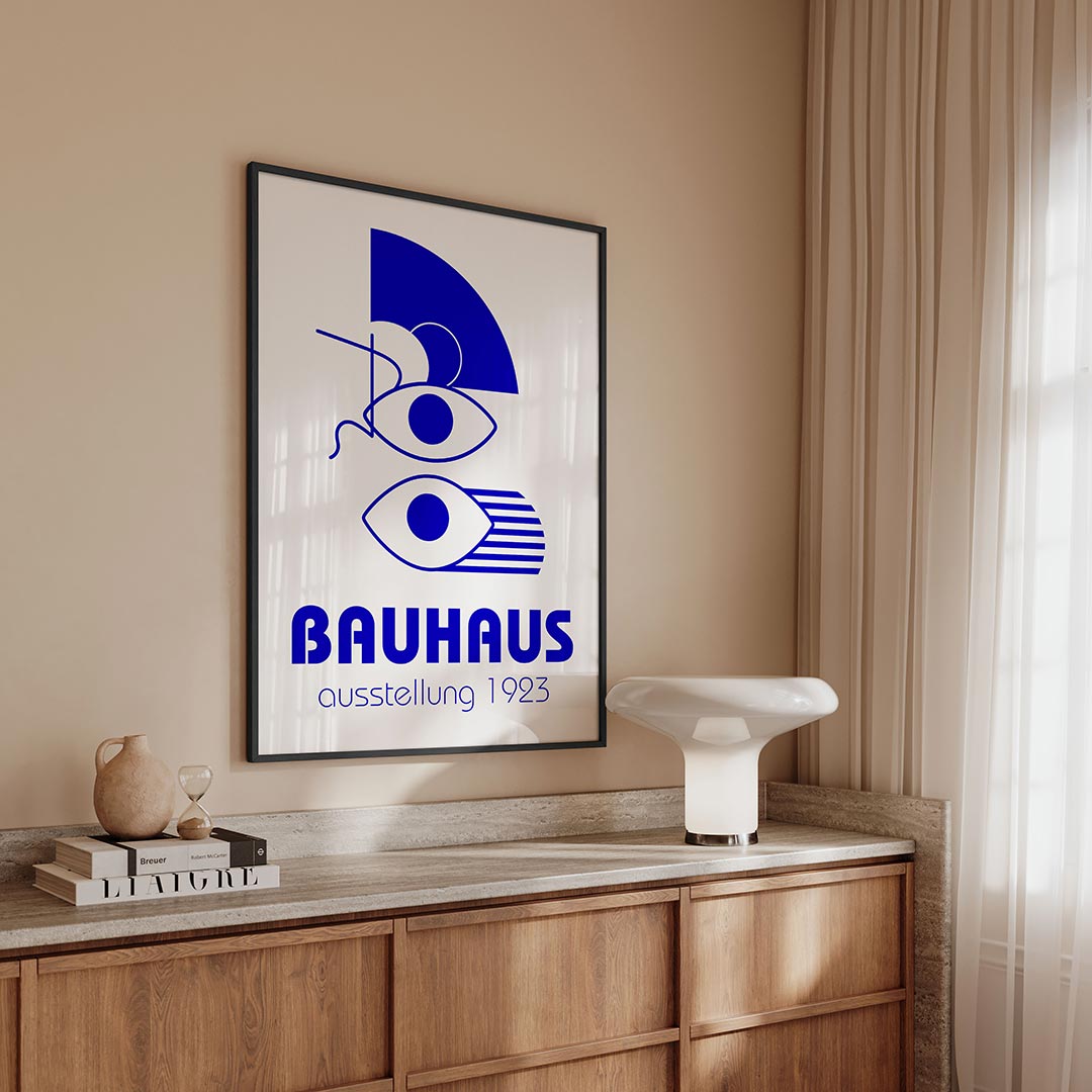 Vormen en lijnen – geometrische Bauhaus poster in staand formaat