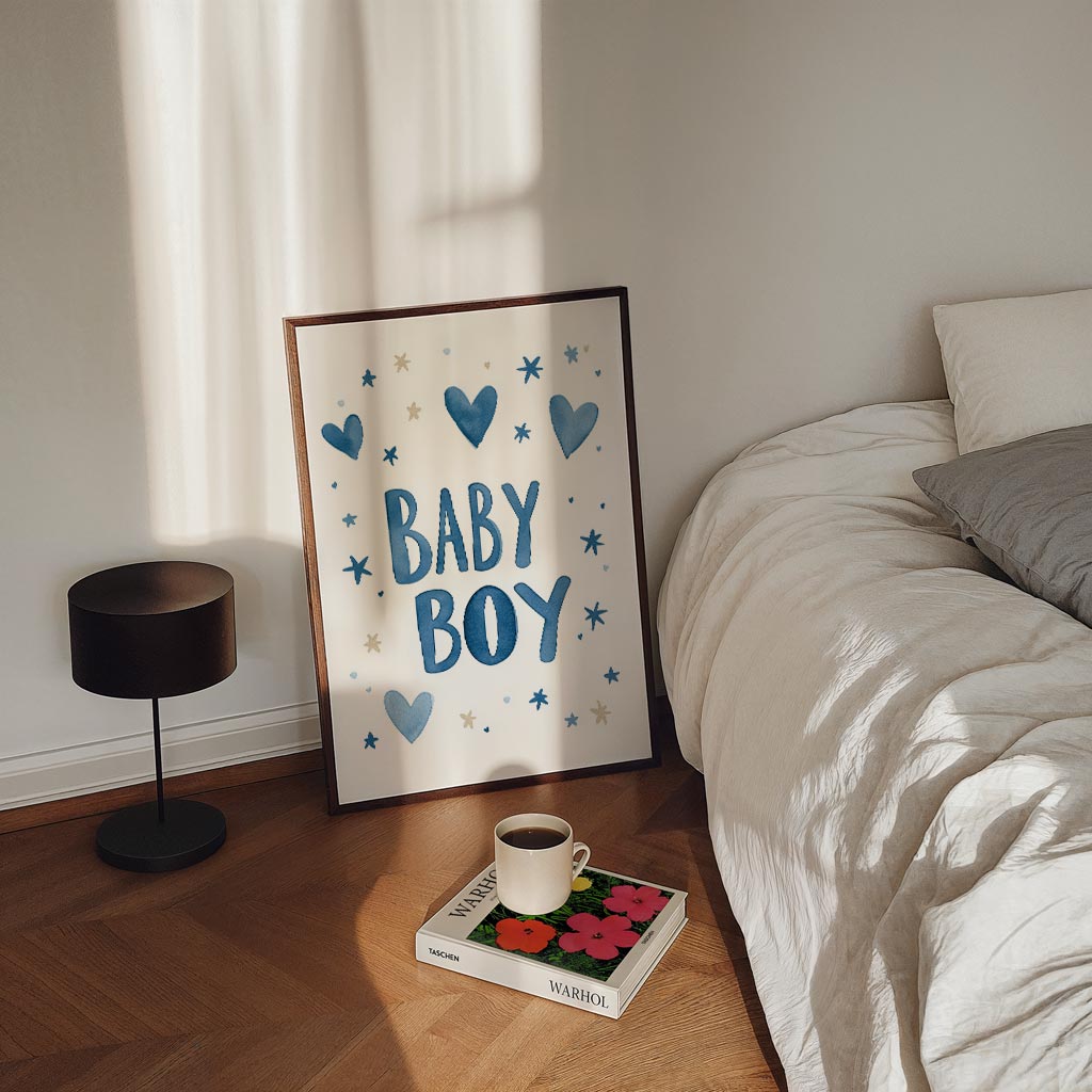 Welkom Baby Jongen – kinderposter in staand formaat