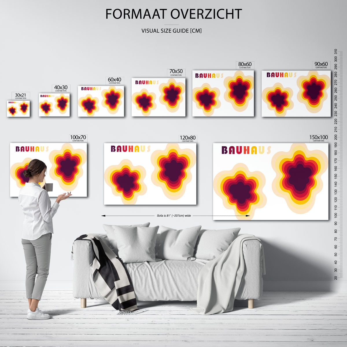 Vorm en kleur – geometrische poster in Bauhaus-stijl van WallArtistic