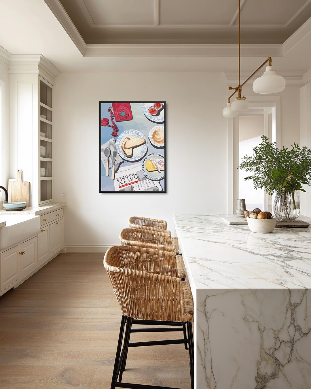 Ontbijt tafereel – staand wanddecoratie kunstwerk
