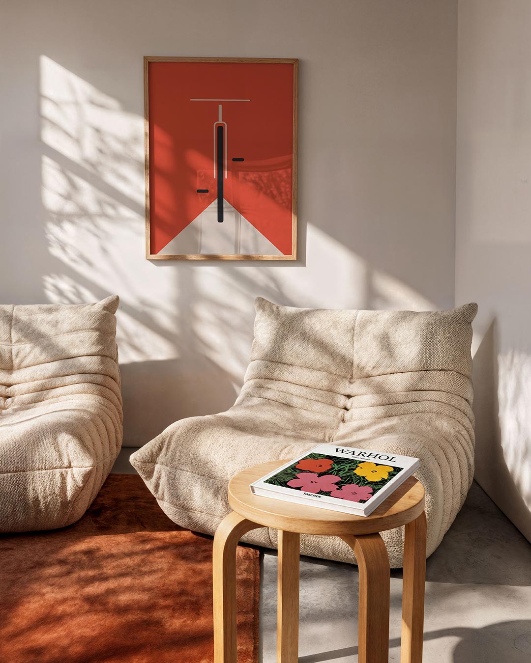 Lijn en kleur – geometrische Bauhaus poster in staand formaat