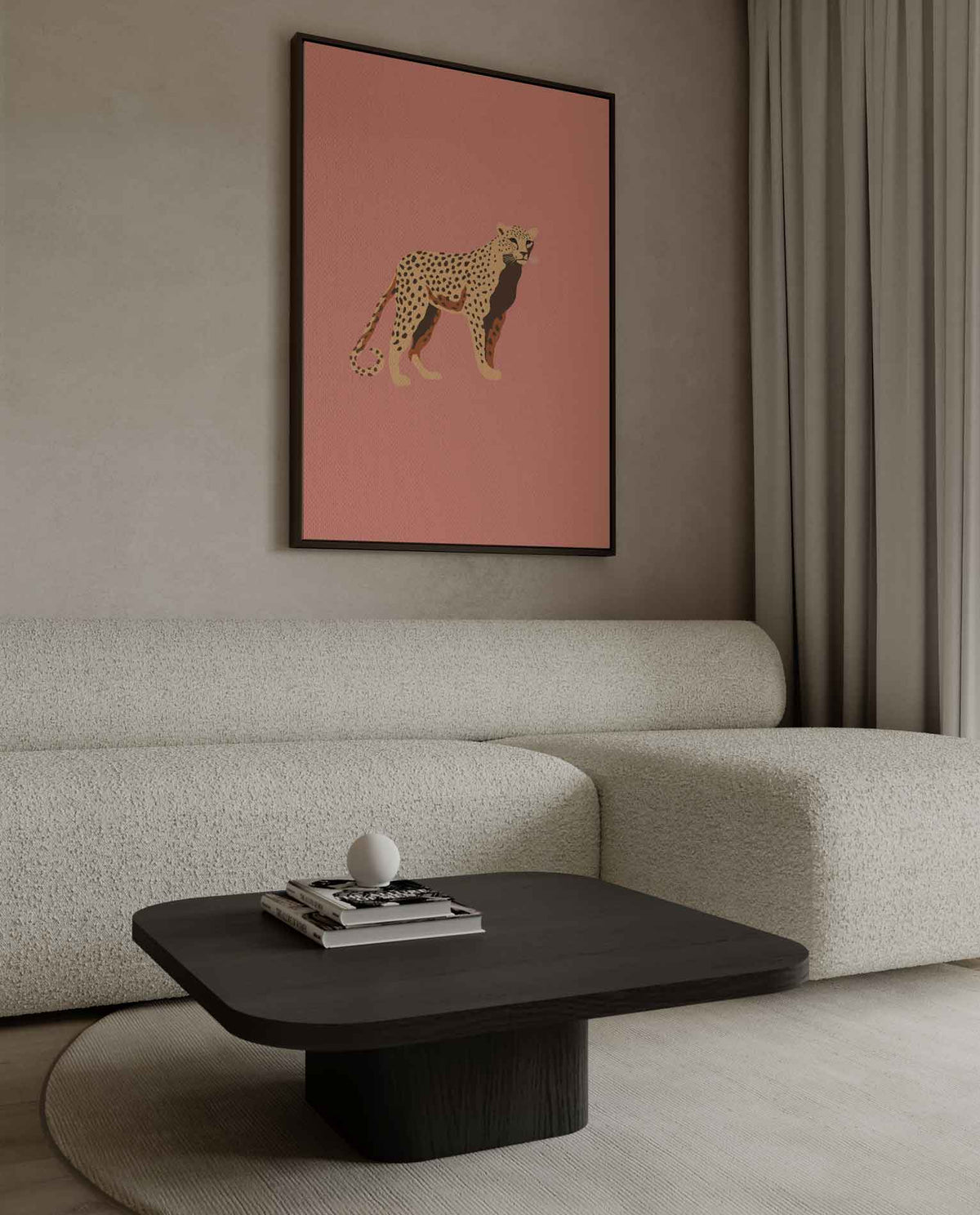 Kleurrijke Luipaard Illustratie – canvas wanddecoratie in portret formaat