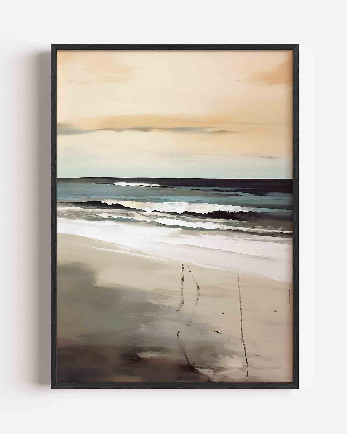 Strand en golven – kleurrijke abstracte portret poster als wanddecoratie