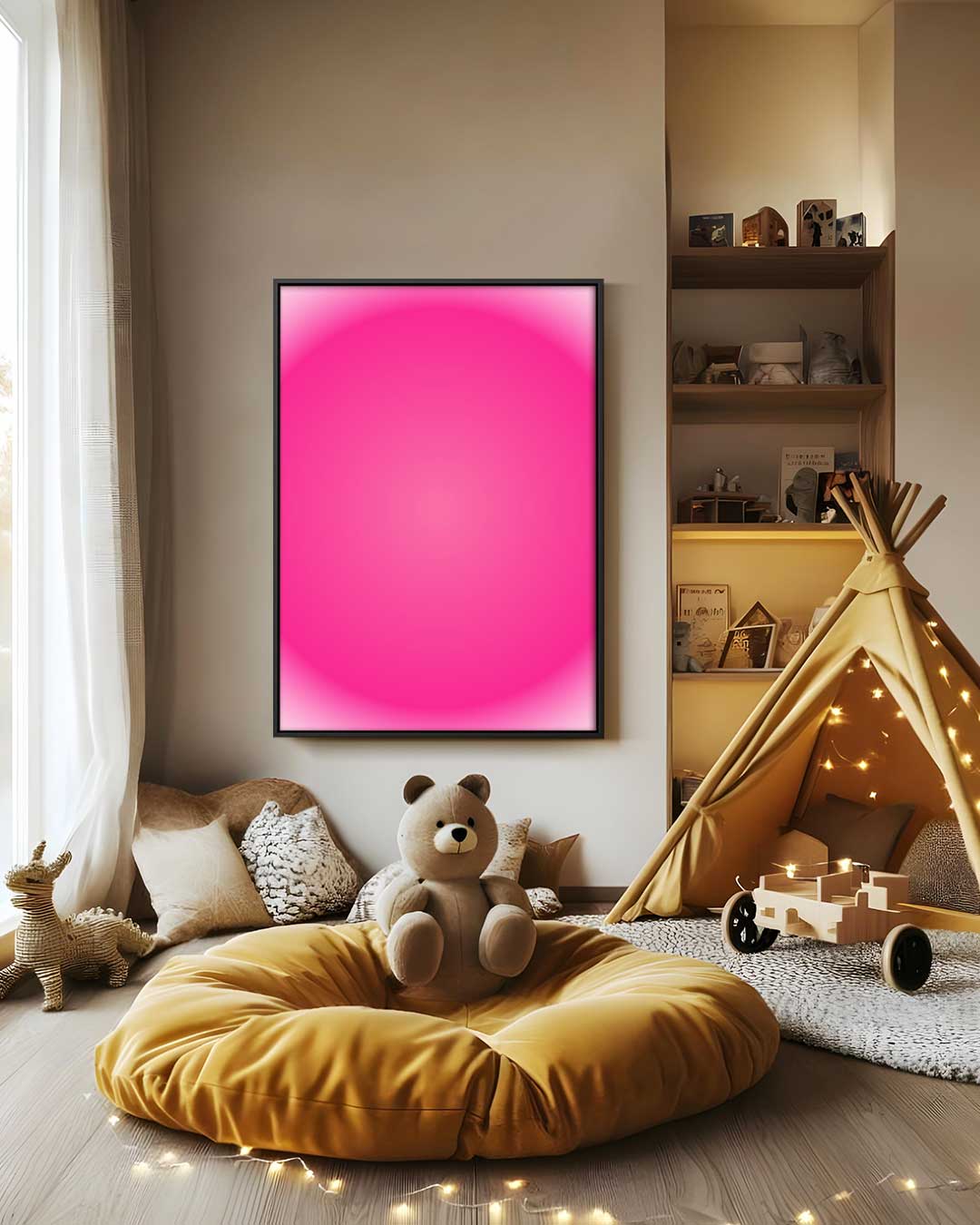Roze Droom Cirkel – staand kunstwerk voor modern interieur