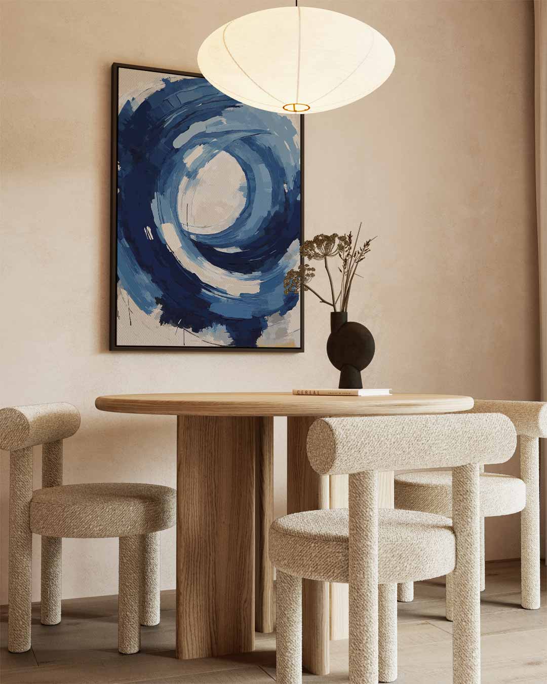Blauwe Stroom – dibond wanddecoratie in staand formaat