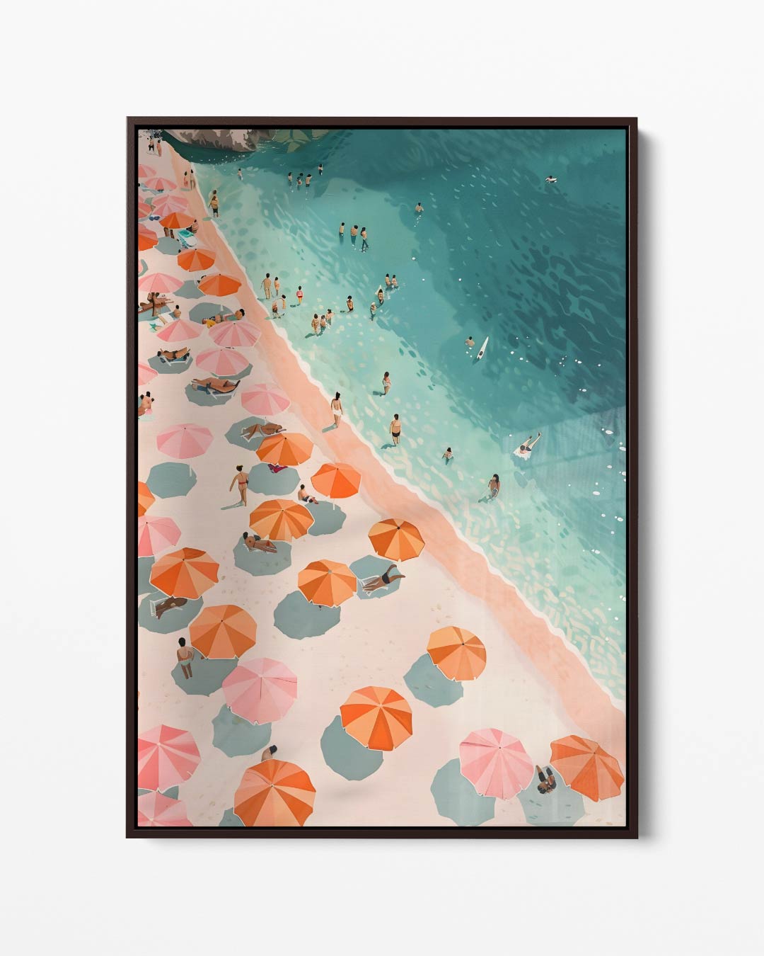 Strandleven in de Zomer – portret kunstwerk als wanddecoratie