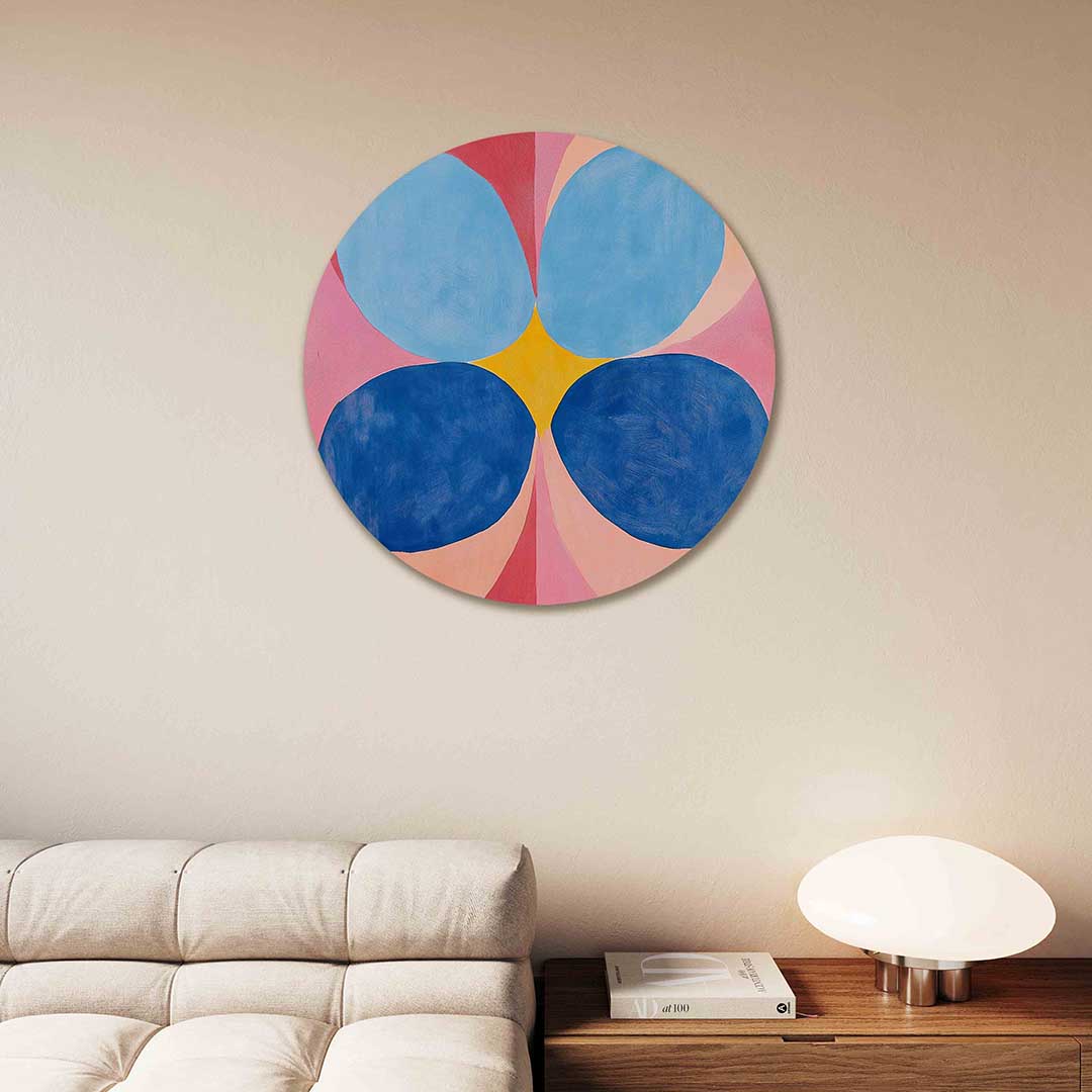 Vormen en kleuren – moderne abstracte muurcirkel voor aan de muur