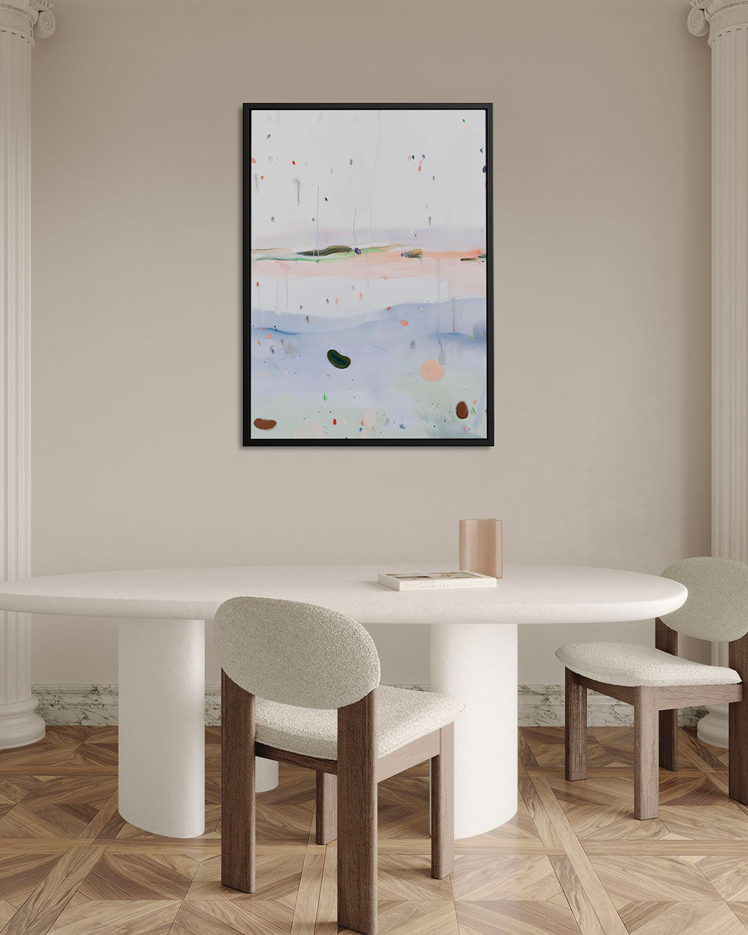 Vloeiende kleurencompositie – staand wanddecoratie kunstwerk